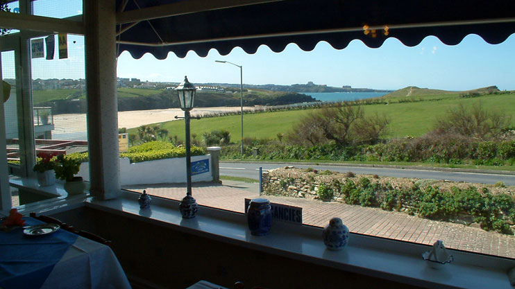 Rolling Waves Hotel dining room view Porth Newquay Rolling Waves Hotel dining room view Porth Newquay